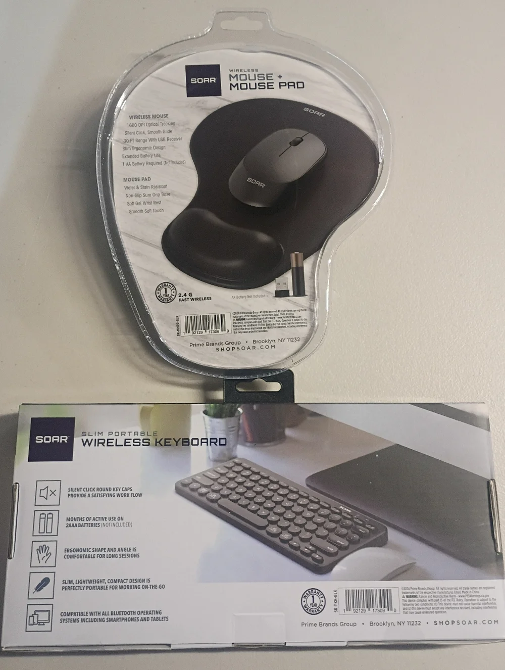 Black Wireless Mouse and Slim Portable Keyboard Combo